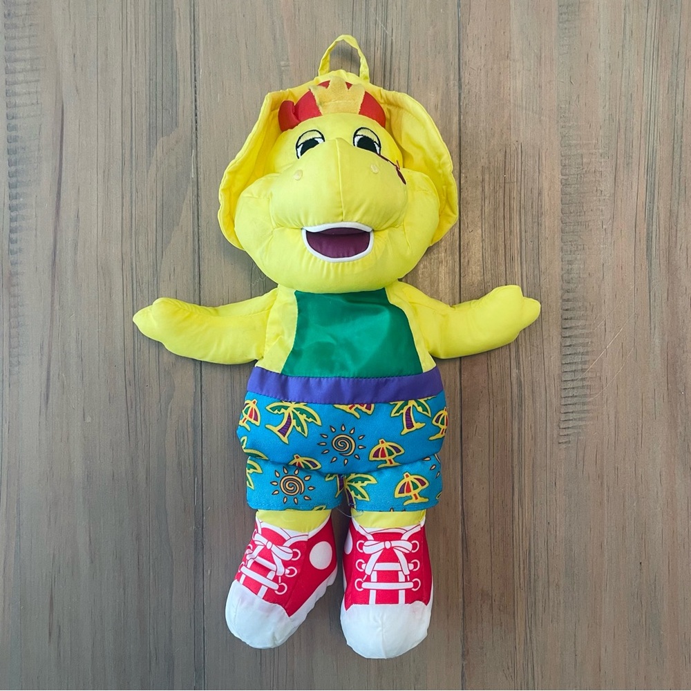 Playskool Barney BJ Nylon Plush Vintage Dinosaur Yellow Toy